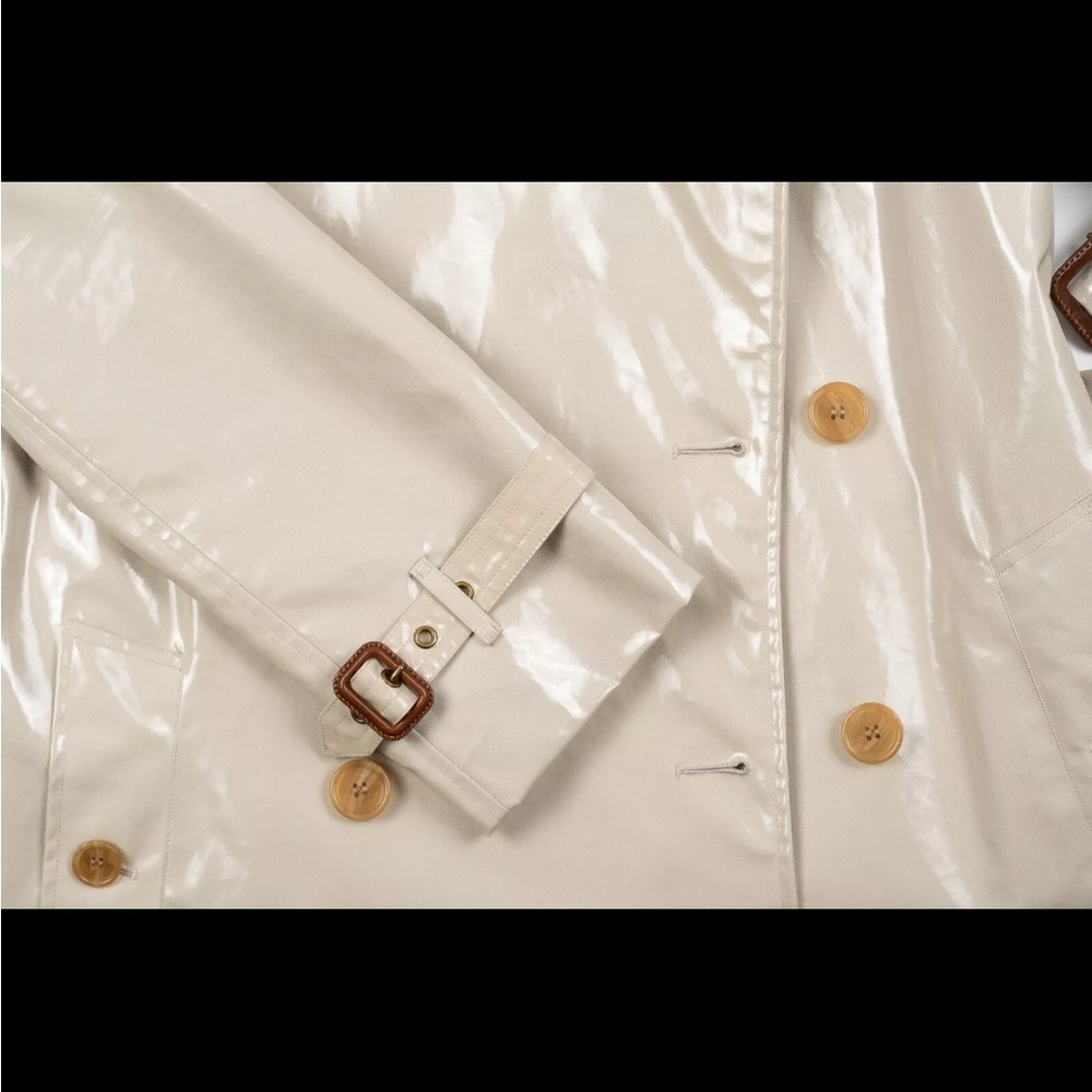 🇬🇧NWT Burberry Eastheath Vinyl Laminated Trench Coat Woman’s Size 12 - Picture 10 of 14